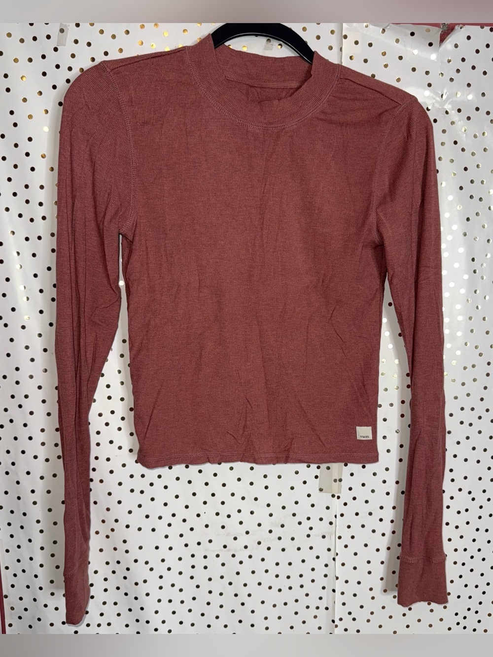 Vuori Long Sleeve Crewneck Top in Dusty Rose